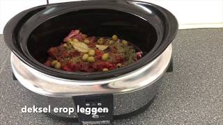 Griekse stoofschotel quotStifadoquot uit de slowcooker  Crockpot [upl. by Allit]