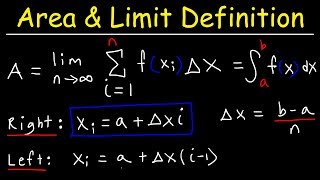 Finding The Area Using The Limit Definition amp Sigma Notation [upl. by Ledniahs]