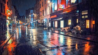 London 2am Rainy Night Walk Empty West End City Streets Ambience ASMR Rain [upl. by Klemm367]