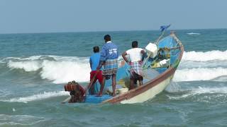 Indian fishing boat gets in to the sea [upl. by Bollinger]