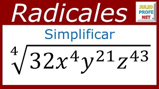 SIMPLIFICACIÓN DE EXPRESIONES CON RADICALES  Ejercicio 4 [upl. by Sucirdor]