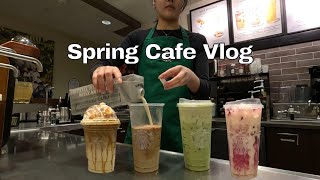 Starbucks Cafe Vlog  Spring Launch  Lavender drinks [upl. by Prichard]