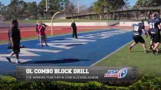 Combo block drill Offensive line [upl. by Gnanmas]