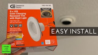 How to Select and Install Retrofit LED Recessed Lights  Commercial Electric 6 Inch [upl. by Knah]