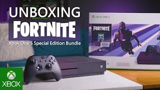 Unboxing Xbox One S Fortnite Battle Royale Special Edition Bundle [upl. by Adekan]