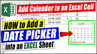 How to Add Calendar to an Excel cell [upl. by Jolene]