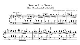 WAMozart Rondo Alla Turca from Piano Sonata No 11 K331 audio  sheet music Thurzó [upl. by Ahsias]