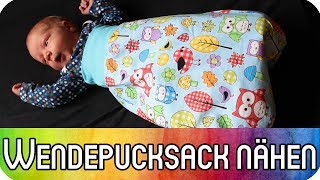 DIY Nähen für Anfänger WendePucksack Schlafsack für Babys nähen  Nähen zur Geburt [upl. by Llerej]