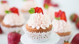 How to Make Strawberry Cupcakes [upl. by Ahsitel840]