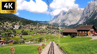 Cab Ride  Kleine Scheidegg to Grindelwald Switzerland  Train Driver View Jungfrau Railway  4K [upl. by Ydollem477]