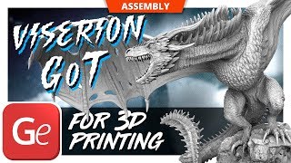 Viserion Ice Dragon 3D Printing Figurine  Assembly by Gambody [upl. by Dickerson]