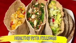 4 Pitta Bread Fillings Ideas HEALTHY PITA POCKET SANDWICHES [upl. by Anuahc]