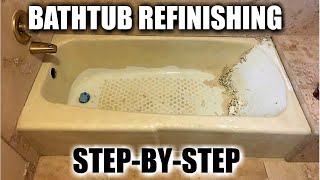 HOW TO REGLAZE A BATHTUB 5  Removing Paint from a Tub that has been Refinished before  DP Tubs [upl. by Marx]