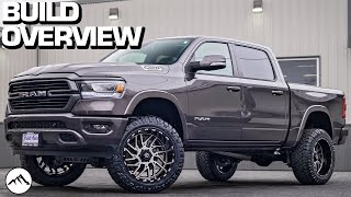 BUILD OVERVIEW Lifted 2020 Ram 1500 w 6 Inch Lift Kit 22x12 TIS Offroad TIS 544 │ Krietz Customs [upl. by Aiderfla]