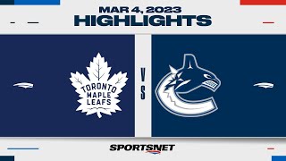 NHL Highlights  Maple Leafs vs Canucks  March 4 2023 [upl. by Grayson]