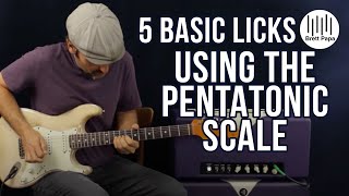 5 Basic Licks Using The Pentatonic Scale  Guitar Lesson [upl. by Kcuhc726]