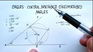 Circles Central Inscribed Circumscribed Angles Example Two [upl. by Alurd]