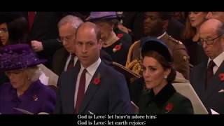 Blaenwern  God is Love Hymn  Westminster Abbey Armistice Centenary with Lyrics [upl. by Rossen]