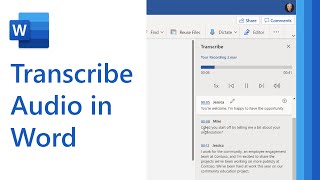 How to record and transcribe audio in Microsoft Word [upl. by Lawrenson]