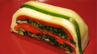 FRESH GARDEN VEGETABLE TERRINE with Goat Cheese or Ricotta Recipe vegetarian [upl. by Darraj]