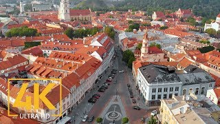 Vilnius the Capital of Lithuania  4K Urban Life Relax Video  European Cities [upl. by Joanne]