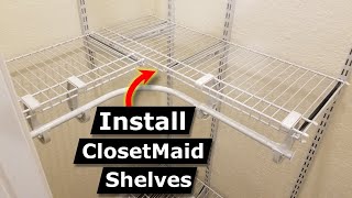 ClosetMaid Shelving Installation ShelfTrack ReachIn Closet [upl. by Eimac]