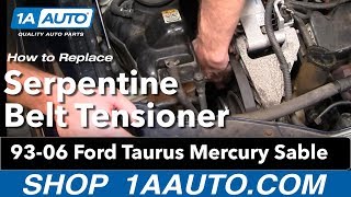 How to Replace Serpentine Belt Tensioner 9307 Ford Taurus [upl. by Ivatts]