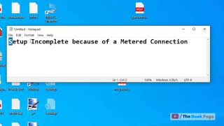 Setup Incomplete Because of a Metered Connection fix [upl. by Epuladaug]