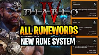 Diablo 4 All RuneWords And All Runes Diablo IV Rune Words System How to Make A Runeword [upl. by Collyer]