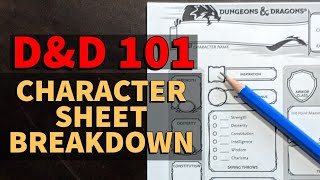 Dungeons and Dragons 101 The 5E Character Sheet [upl. by Beach]