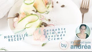 Gerookte zalm met avocado crème koud voorgerecht [upl. by Letch788]