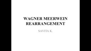 WAGNER MEERWEIN REARRANGEMENT [upl. by Shalne]