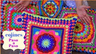 COJINES TEJIDOS A CROCHET  REMODELA TUS COJINES CON TEJIDO  FACIL PASO A PASO [upl. by Sou]