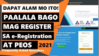 POEA EREGISTRATION AND PEOS ONLINE REGISTRATION [upl. by Hakvir981]