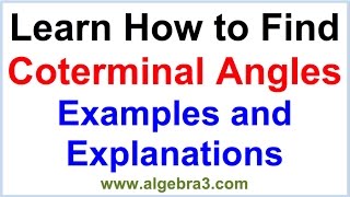 How to find Coterminal Angles [upl. by Aridatha]