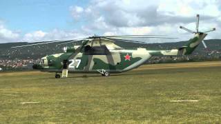 Mil Mi26 startup and takeoff at Budaörs airfield with ATC in temporary paint scheme [upl. by Burnard]