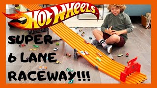 Hot Wheels 6Lane Super Raceway REVIEW [upl. by Rrats]