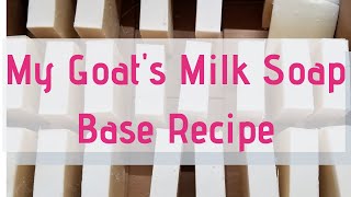 My Cold Process Goats Milk Soap Recipe [upl. by Anabelle]