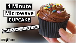 1 Minute Microwave CUPCAKE  The EASIEST Chocolate Cupcake Recipe [upl. by Ragnar]