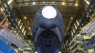 BAE Systems astute class submarine Audacious launch [upl. by Adnocahs]