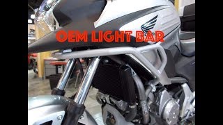 Honda NC750X OEM Light bar installation [upl. by Gilletta837]