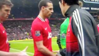 Man United vs Liverpool Patrice Evra And Luis Suarez Handshake [upl. by Toby]