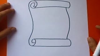 Como dibujar un pergamino paso a paso  How to draw a scroll [upl. by Maletta677]