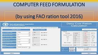 Computer Feed Formulation by FAO Ration Tool [upl. by Cathe699]