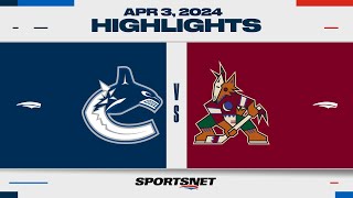 NHL Highlights  Canucks vs Coyotes  April 3 2024 [upl. by Akilegna]