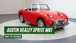 Austin Healey Sprite MK1 Frogeye  BodyOff restored  1961 VIDEO wwwERclassicscom [upl. by Anne-Marie]