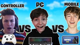 MOBILE vs PC vs CONTROLLER Fortnite PROS HIGH KILL CHALLENGE Part 1 [upl. by Laspisa]