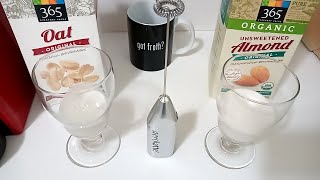 Oat Milk vs Almond Milk part 2 Frothing Test [upl. by Narhem807]