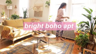 MY BOHO APARTMENT TOUR  bright  plantfilled 🌿✨ [upl. by Llorrad]