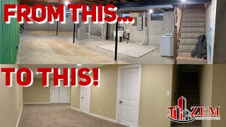 Basement Finishing From Scratch Remodel Time Lapse [upl. by Alby290]